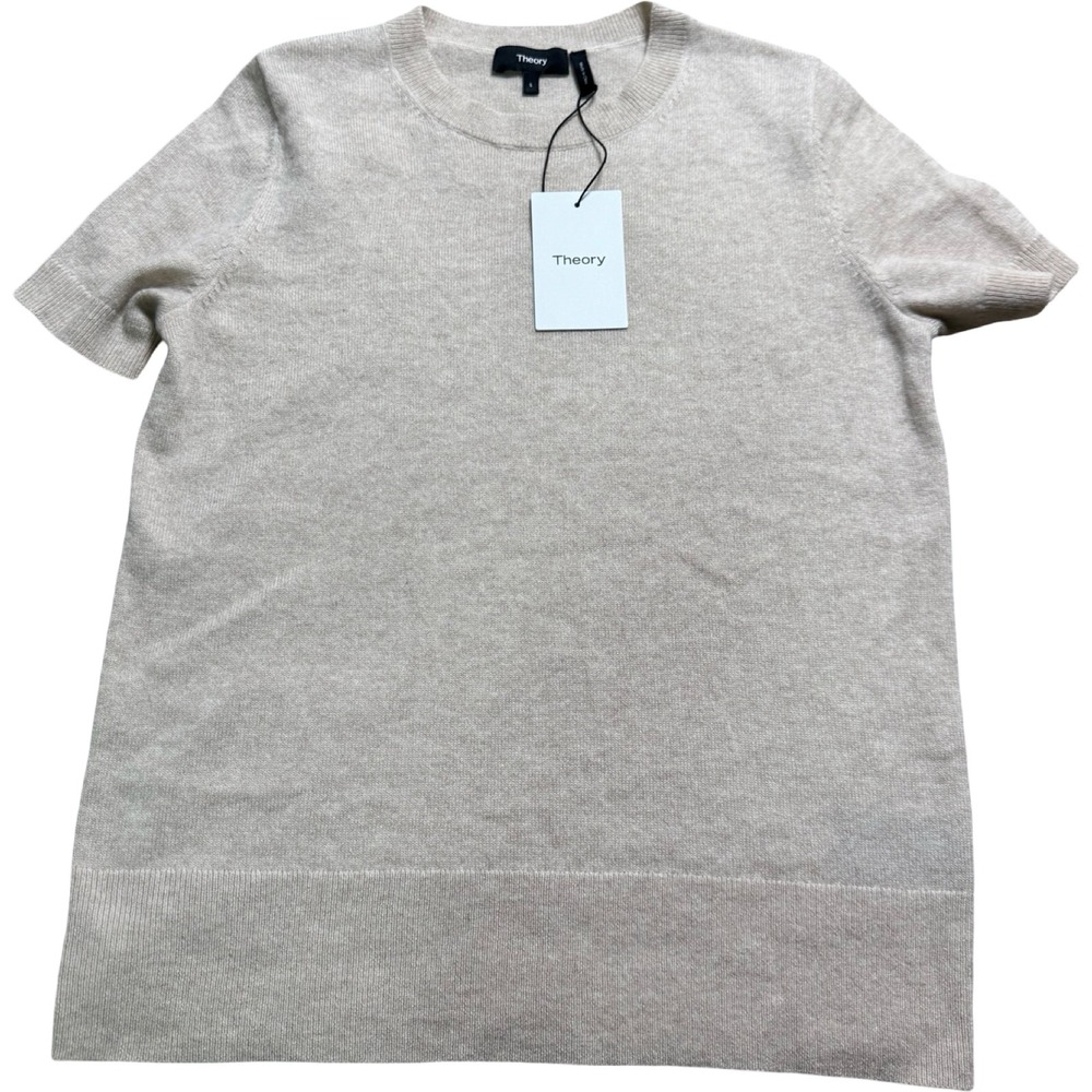 NWT Theory Tolleree OB 100% Cashmere Sweater Light Oatmeal Women's S $260